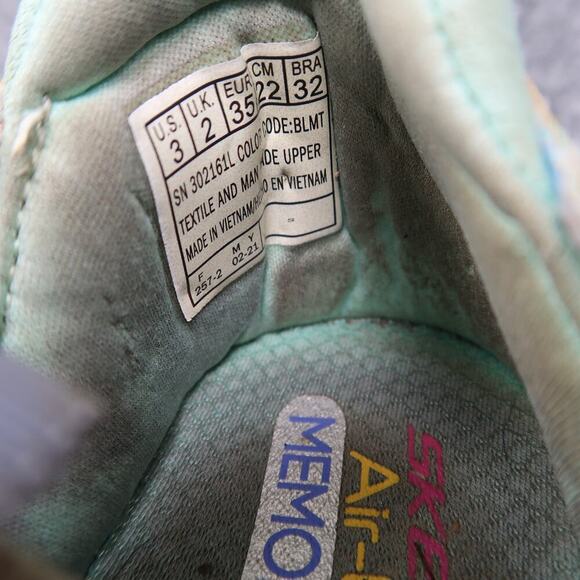 Skechers Shoes Girls 3 Sneakers Slip On Memory Foam Stretch Fit Comfort Colorful - Picture 4 of 12